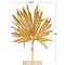 26" Gold Leaf Textured Metallic Palm Sculpture with Stand